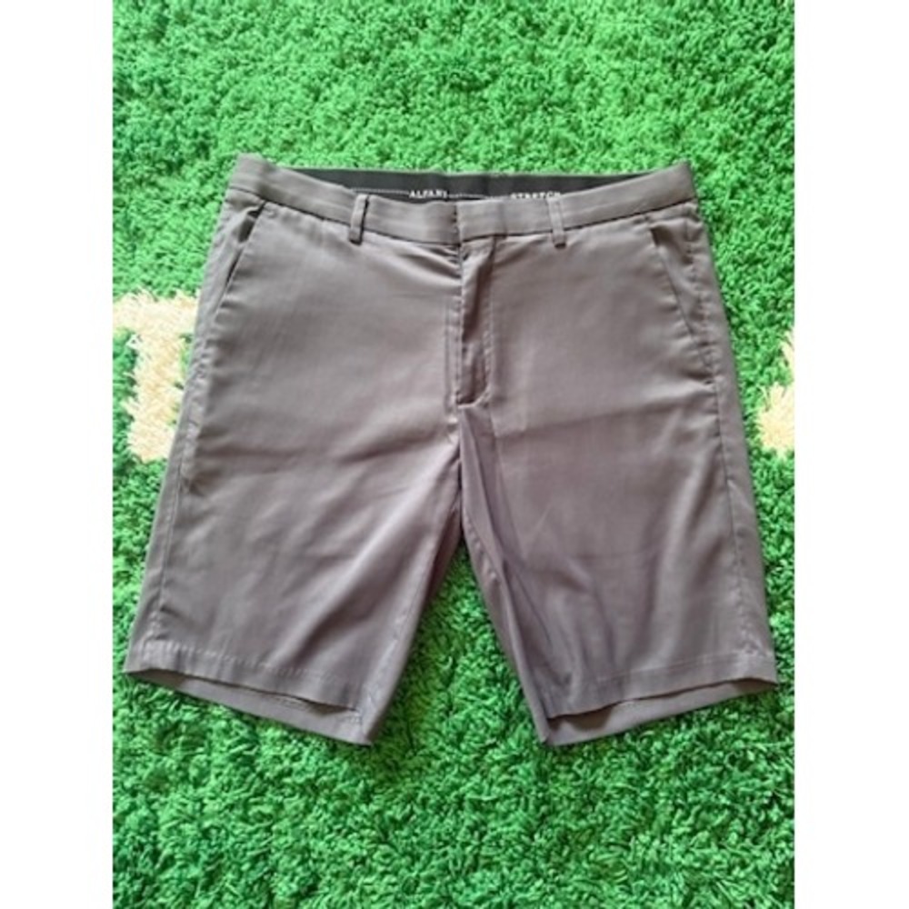 Alfani Mens Performance Stretch Shorts Grey Size 32 Golf Casual Flat Front